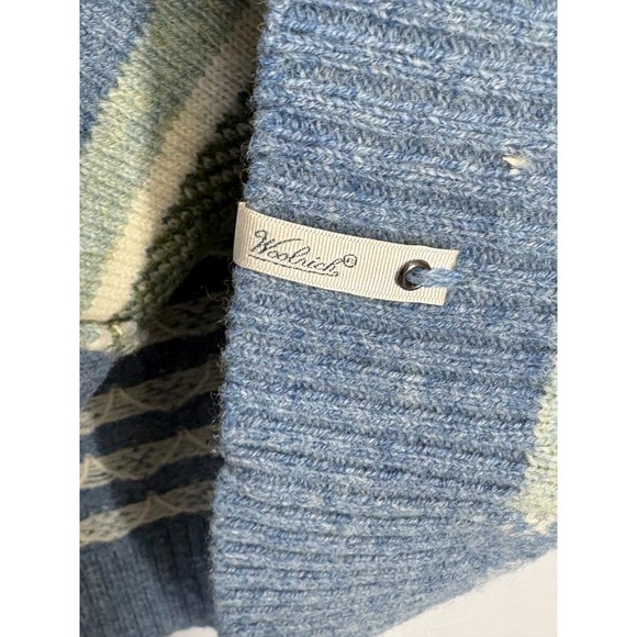 Woolrich Button Front Cardigan Sweater Womens Knit Wool Brown White Snowflake XL - Picture 5 of 6